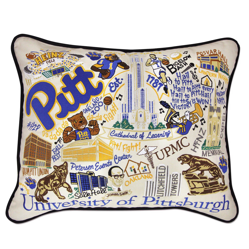 Pittsburgh, University of Collegiate Embroidered Pillow by CatStudio