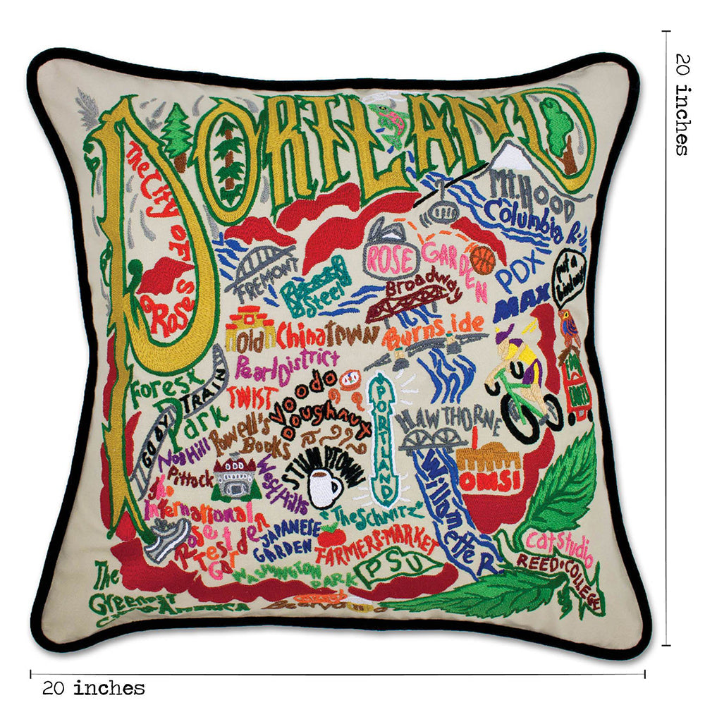 Portland Hand-Embroidered Pillow