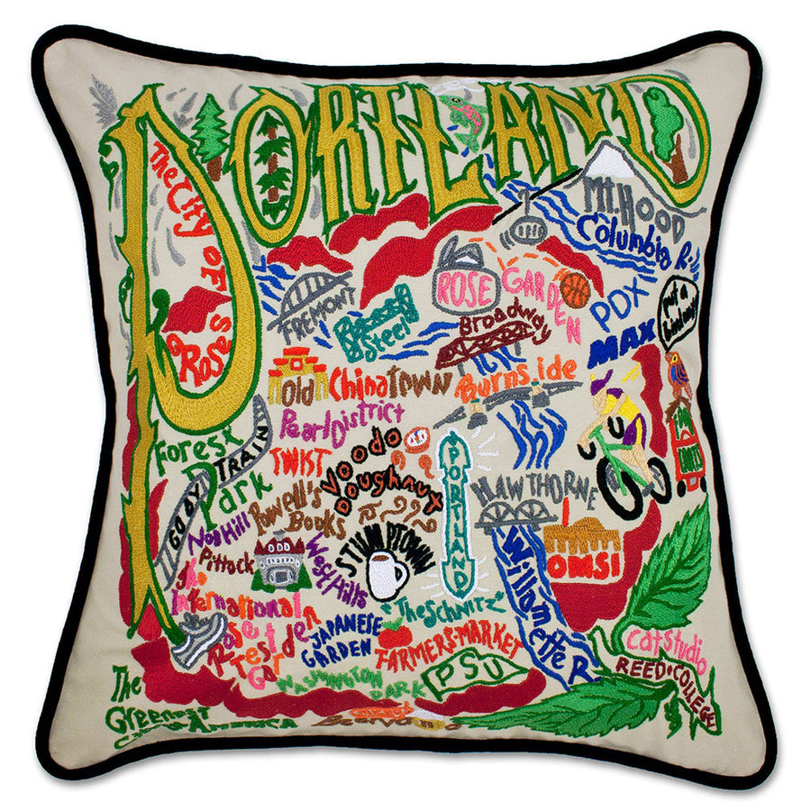 Portland Hand-Embroidered Pillow