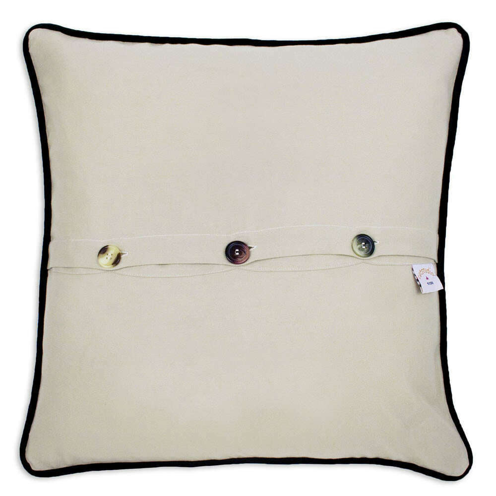 Portland, ME Hand-Embroidered Pillow by CatStudio