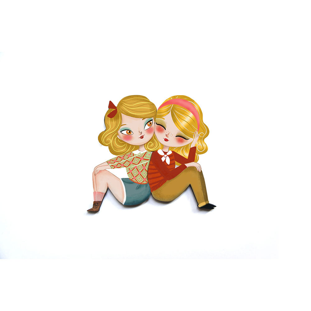 Puzzle with blonde girl brooch by Laliblue