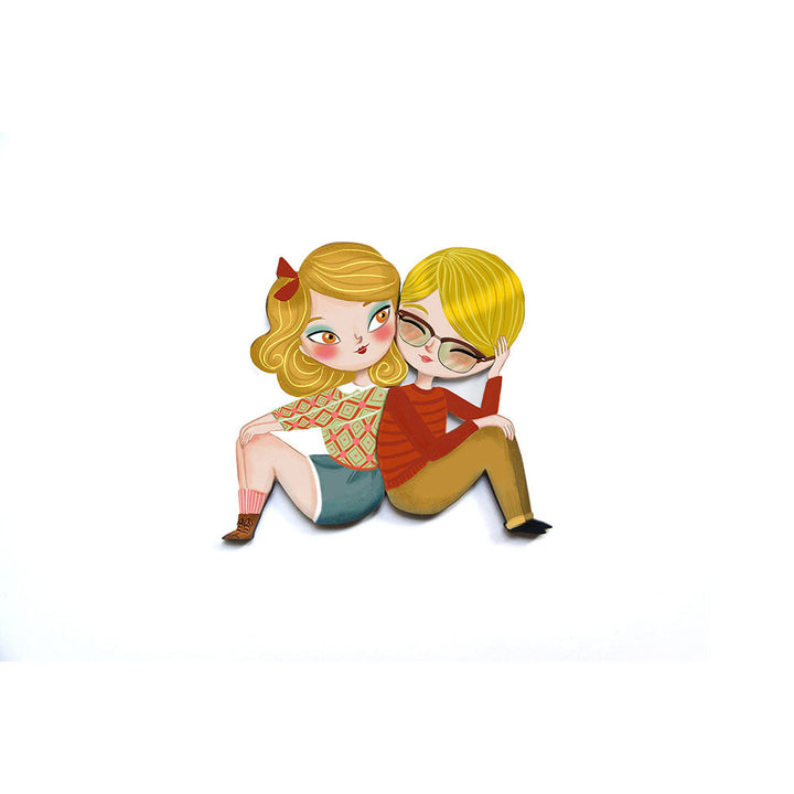 Puzzle with blonde girl brooch by Laliblue