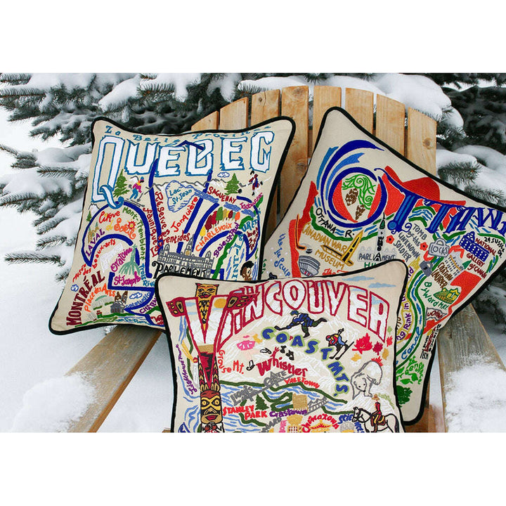 Quebec Hand-Embroidered Pillow