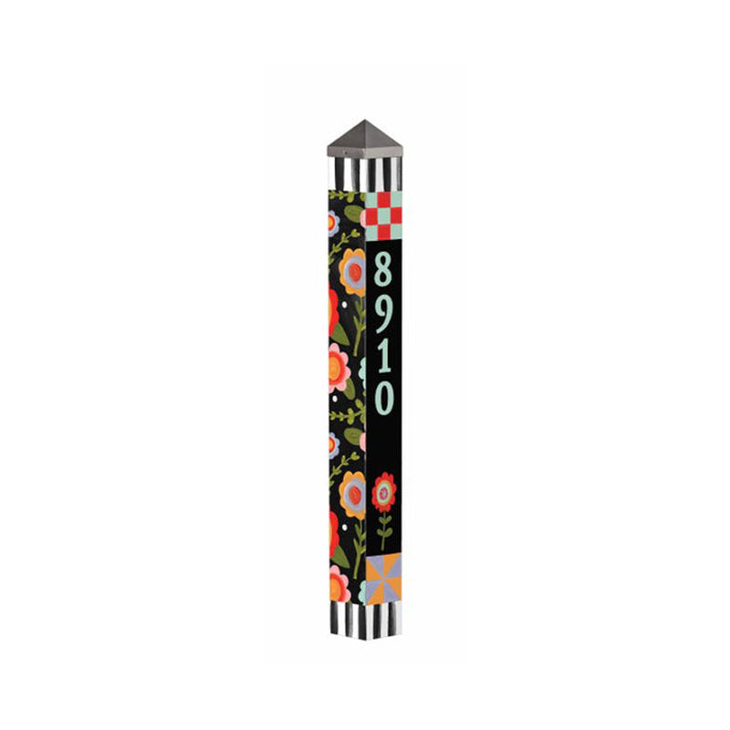 Quilts and Flowers 40" Address Pole by Studio M