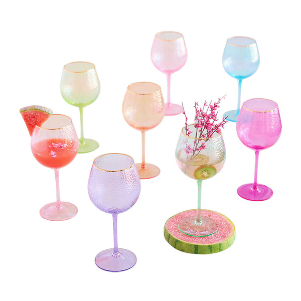 Rainbow Wine Glass - Glitterville Studios