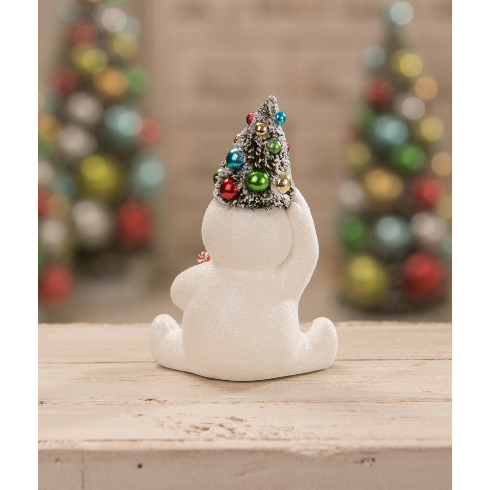 Retro Candy Cane Snowman With Tree by Bethany Lowe