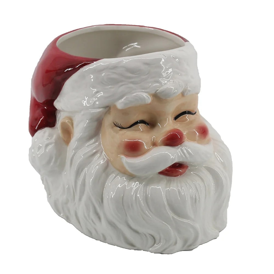 Retro Santa Head Vase Planter by December Diamonds