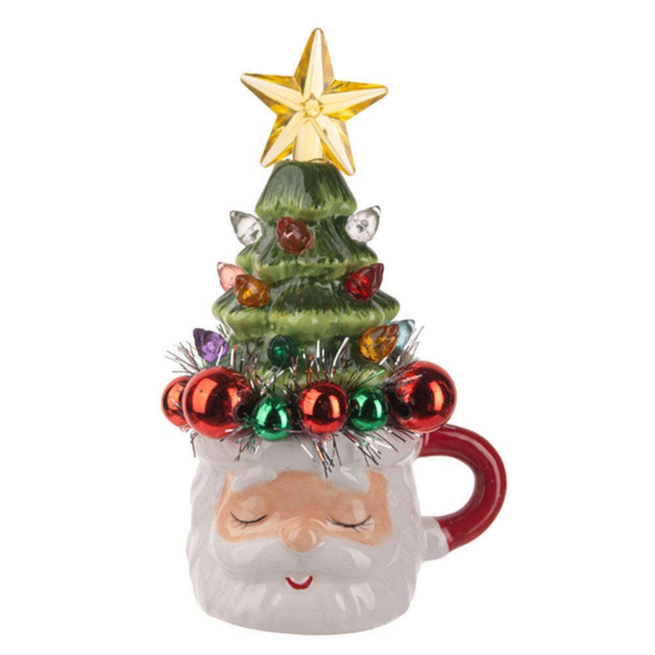 LED Light Up Santa Head in Mug w/Tree Figurine (12 pc. ppk.) by Ganz image 1