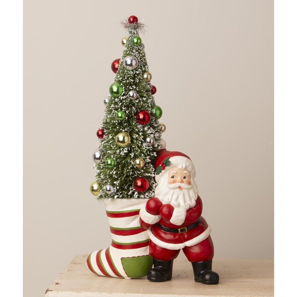 Retro Santa Pulling Stocking by Bethany Lowe
