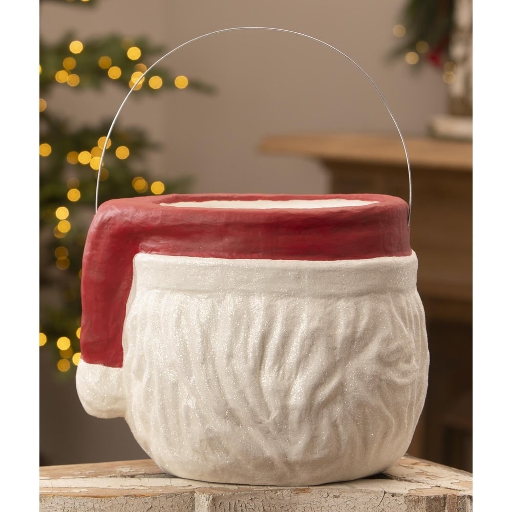 Retro Winking Santa Bucket by Bethany Lowe