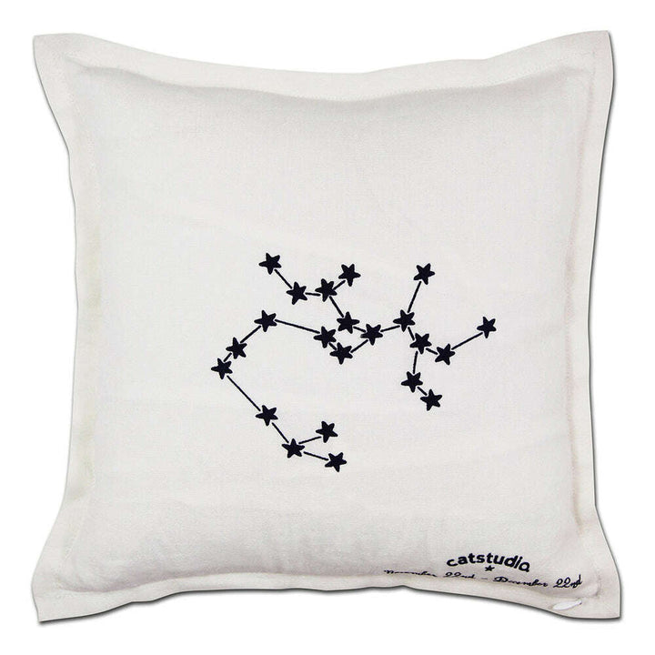 Sagittarius Astrology Hand-Embroidered Pillow by Cat Studio