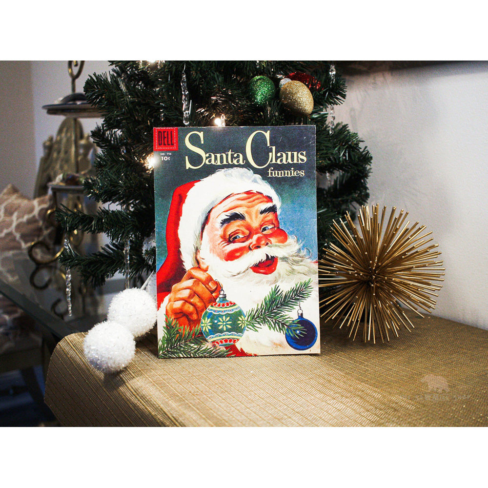 Santa Claus Funnies Christmas Book Cover Wood Cutouts by Sawmill Shop