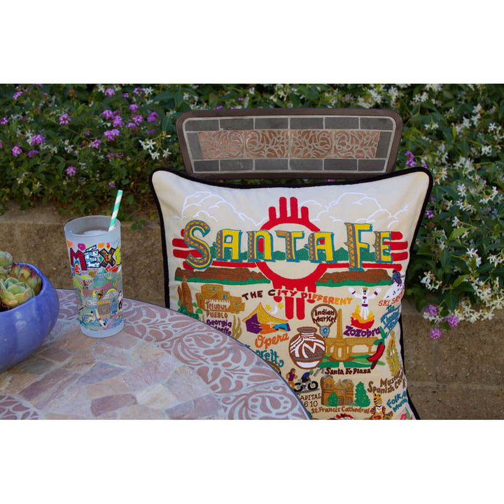 Santa Fe Hand-Embroidered Pillow by CatStudio