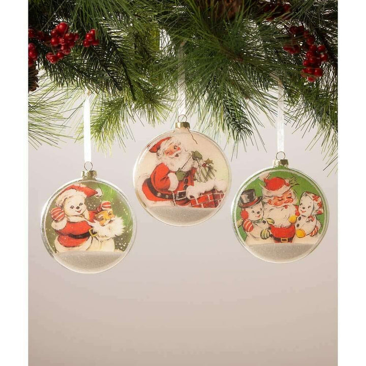 Santa with Snowmen Disk Ornament by Bethany Lowe