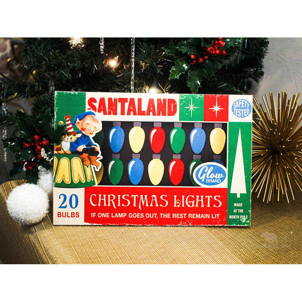 Santaland Christmas Lights Box Art Wood Cutout by Sawmill Shop