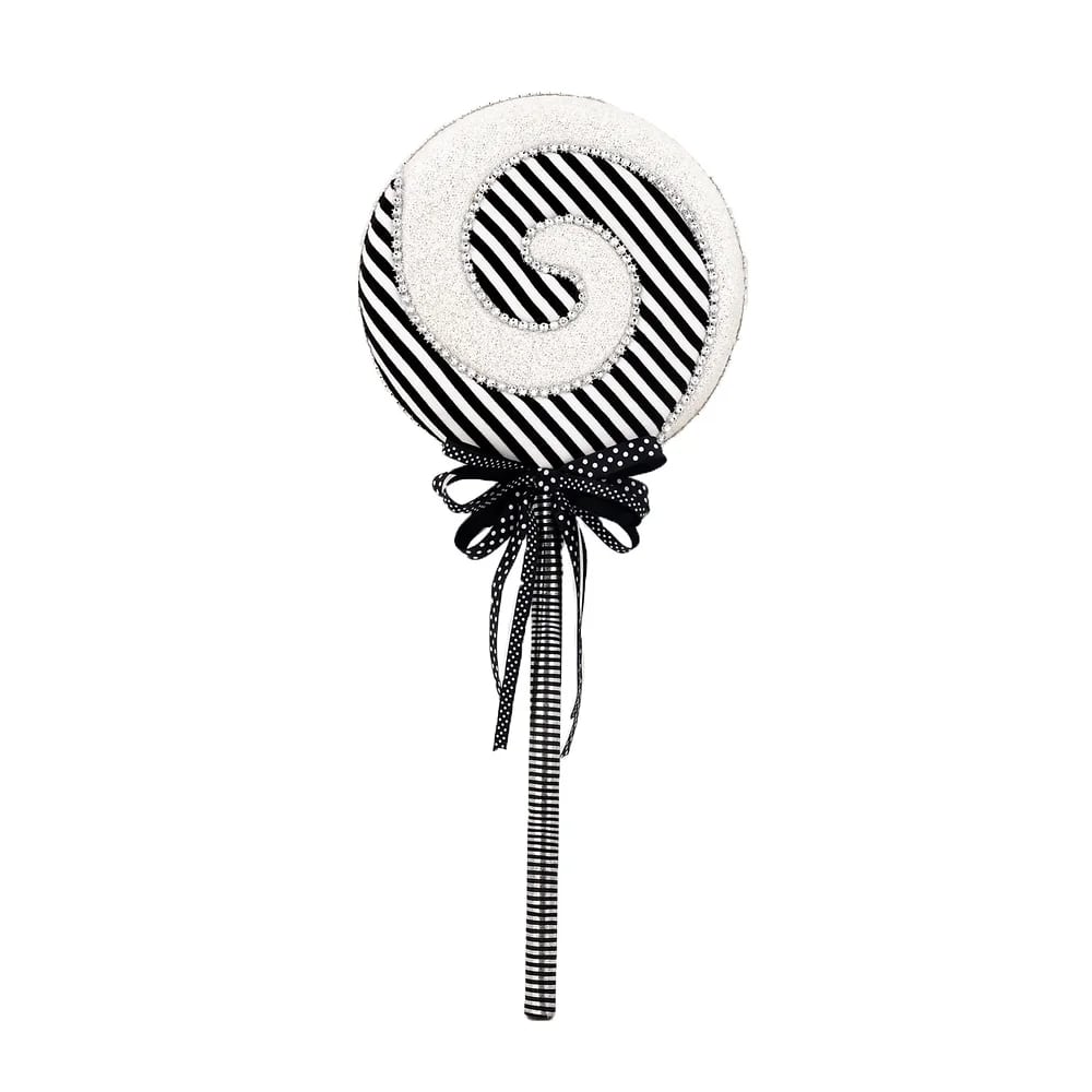 Set of 2 Black and White Swirl Lollipop Pick by December Diamonds