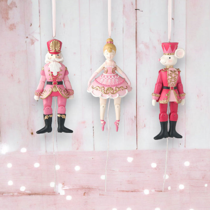 Set of 3 Nutcracker Sweet Shoppe Pull String Ornaments by December Diamonds