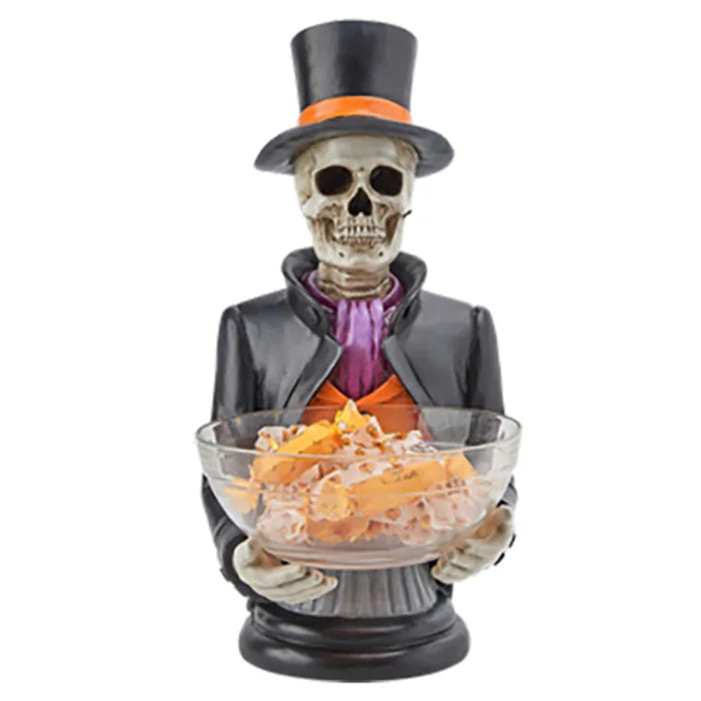 Skeleton Bust With Candy Bowl Display by December Diamonds