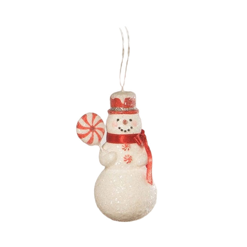 Snowman with Peppermint Ornament by Bethany Lowe