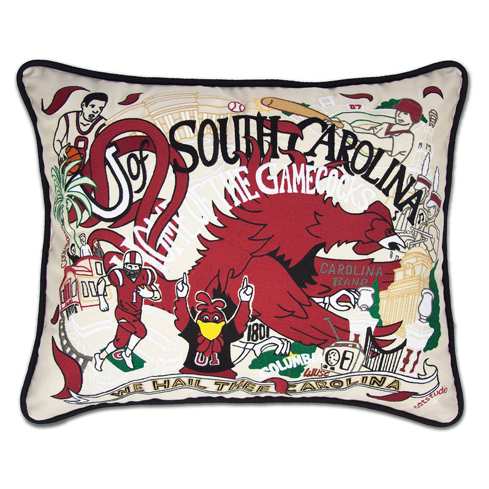 South Carolina, University of Collegiate Hand-Embroidered Pillow