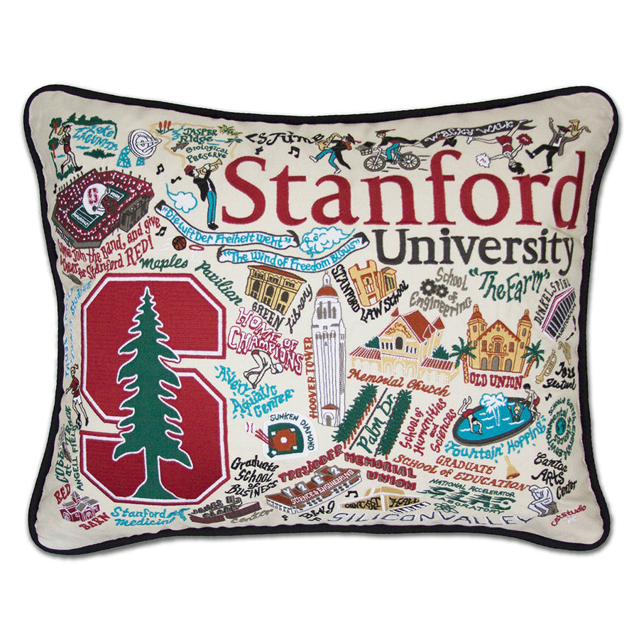 Stanford University Collegiate Hand-Embroidered Pillow