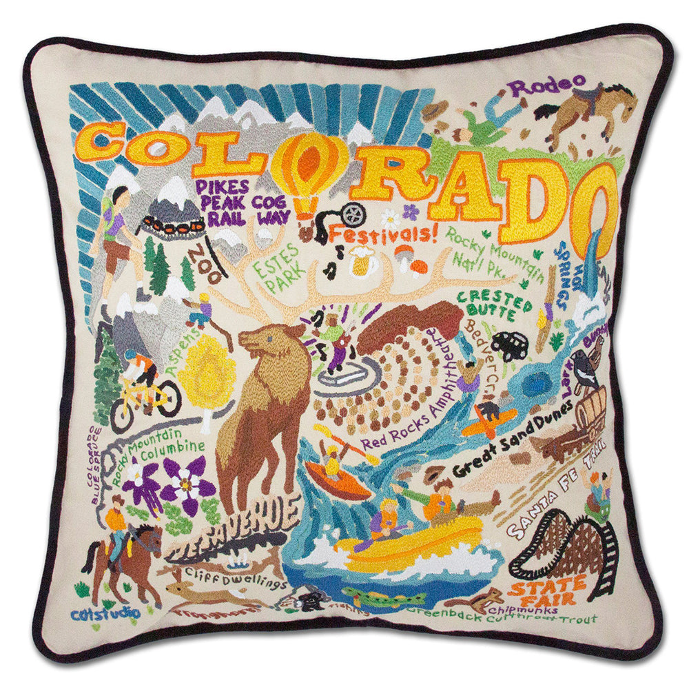 Summer Colorado Hand-Embroidered Pillow