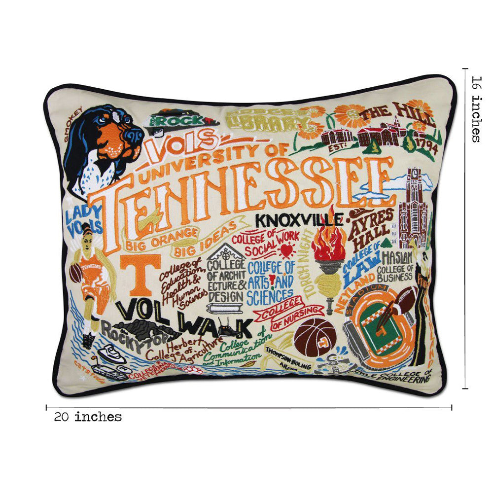 Tennessee, University of Collegiate Hand-Embroidered Pillow