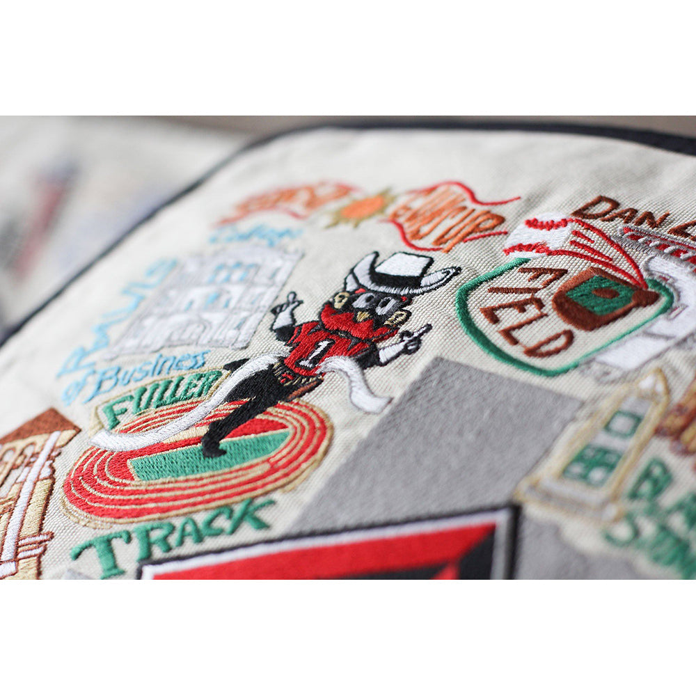 Texas Tech University Collegiate Embroidered Pillow by Cat Studio