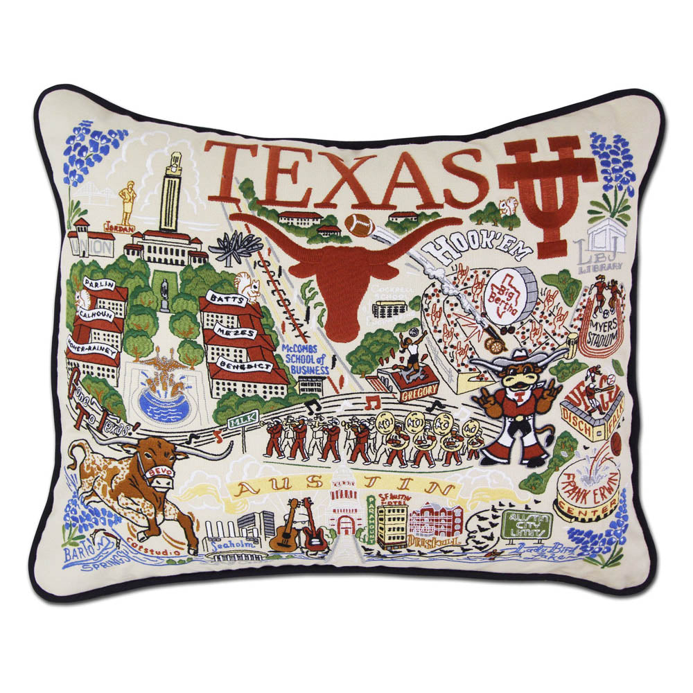 Texas, University of Collegiate Embroidered Pillow by CatStudio