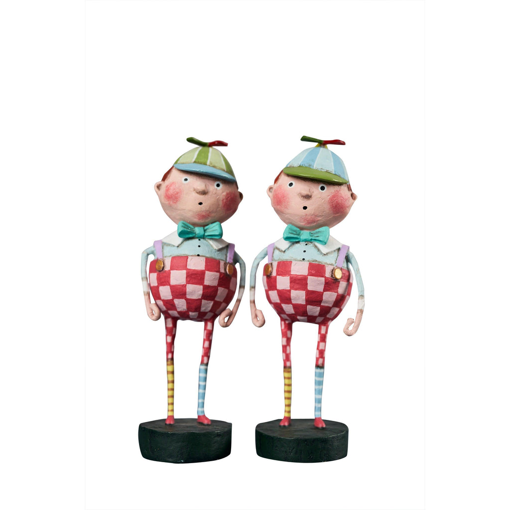 Tweedledee & Tweedledum Lori Mitchell Set of 2 Figurines Alice in Wonderland - Quirks!