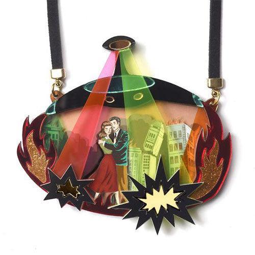 Ufo Invasion Necklace by Laliblue - War of the Worlds - Quirks!