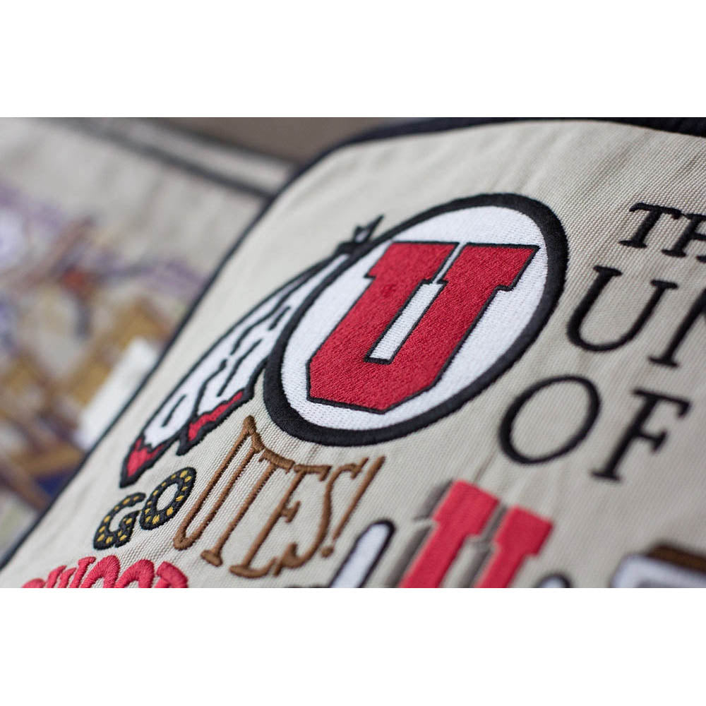 Utah, University of Collegiate Embroidered Pillow by CatStudio