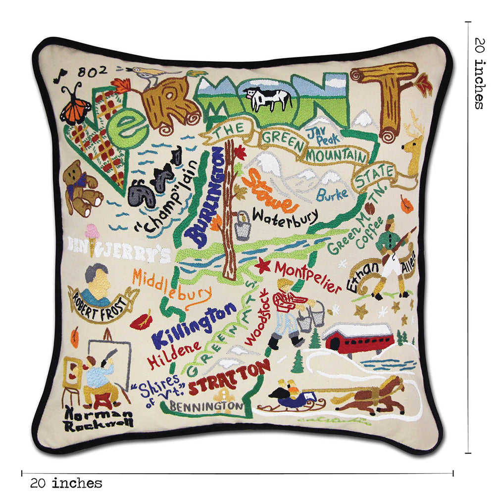 Vermont Hand-Embroidered Pillow