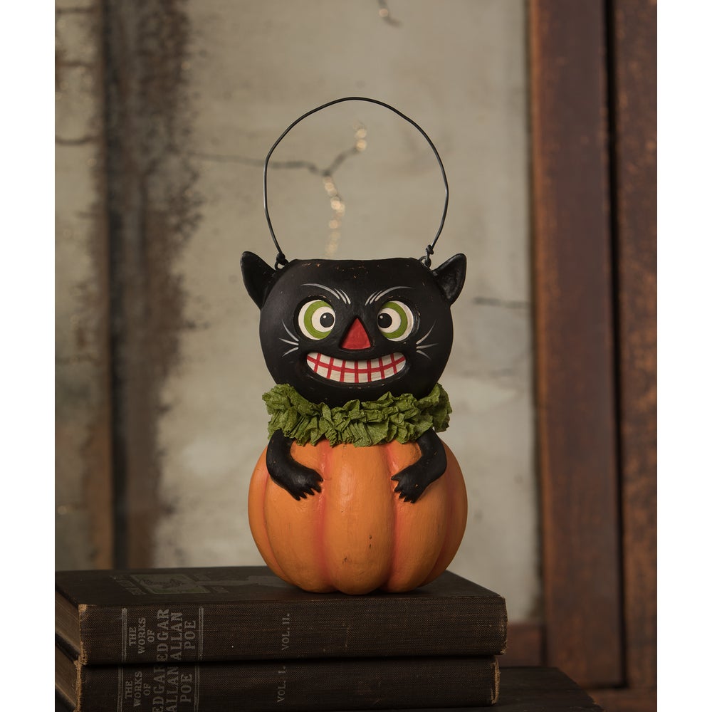 Vintage Black Cat in Pumpkin by Bethany Lowe image