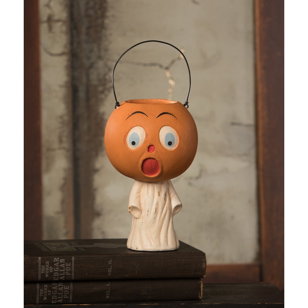 Vintage Scared Pumpkin Ghost by Bethany Lowe image