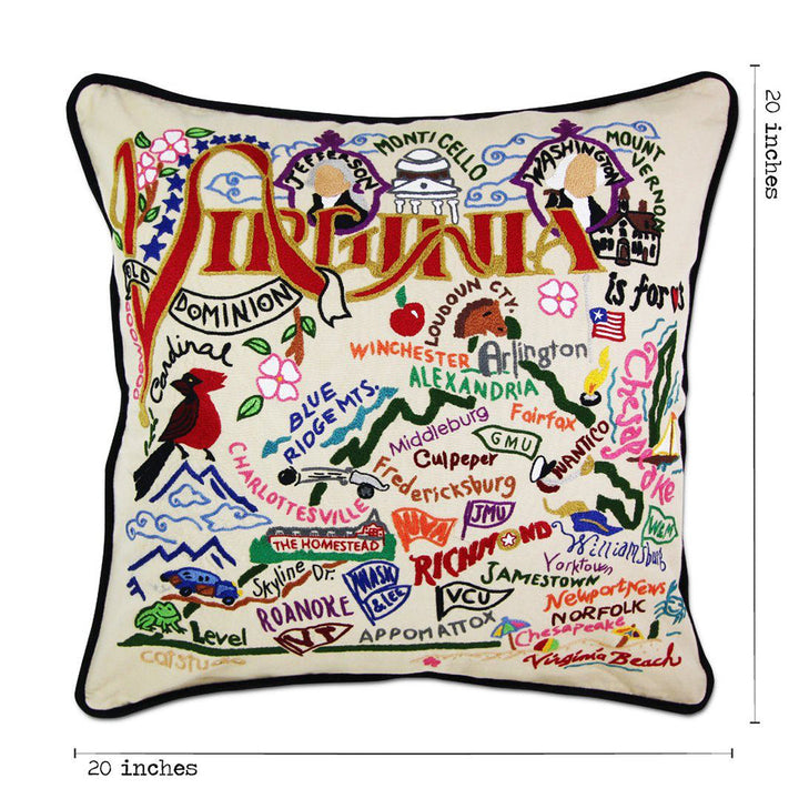 Virginia Hand-Embroidered Pillow