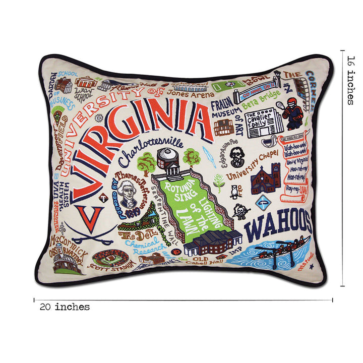 Virginia, University of Collegiate Hand-Embroidered Pillow