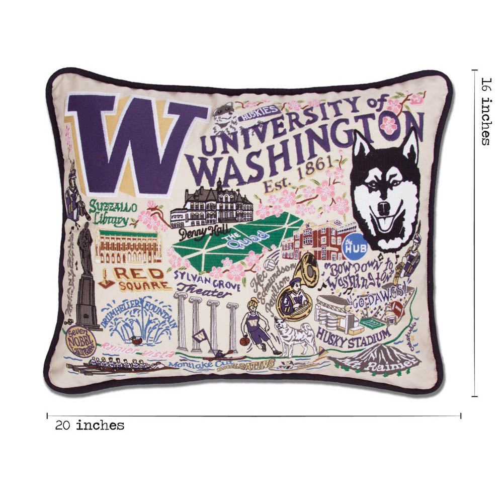 Washington, University of Collegiate Embroidered Pillow by CatStudio