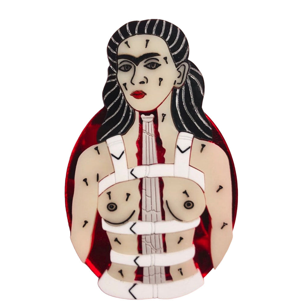 Wearable Art - Frida Broken Column Acrylic Brooch by Makokot Design