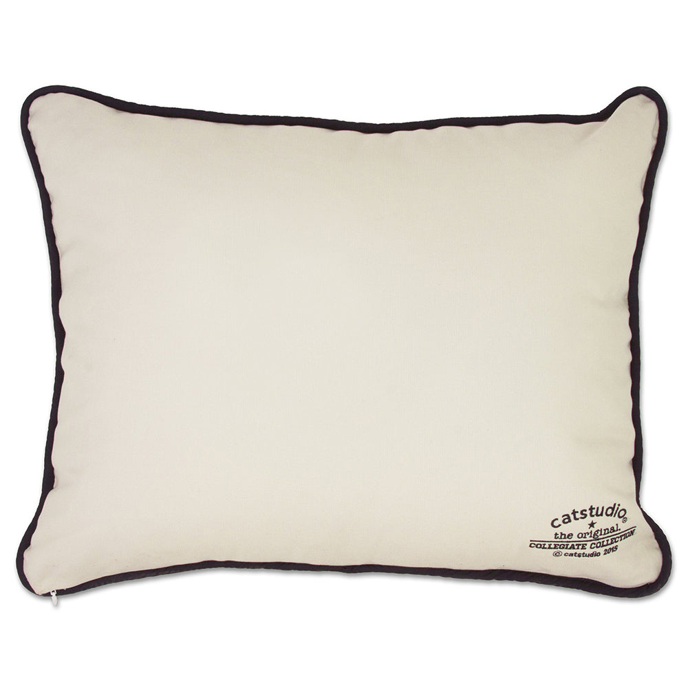 West Virginia University Collegiate Hand-Embroidered Pillow