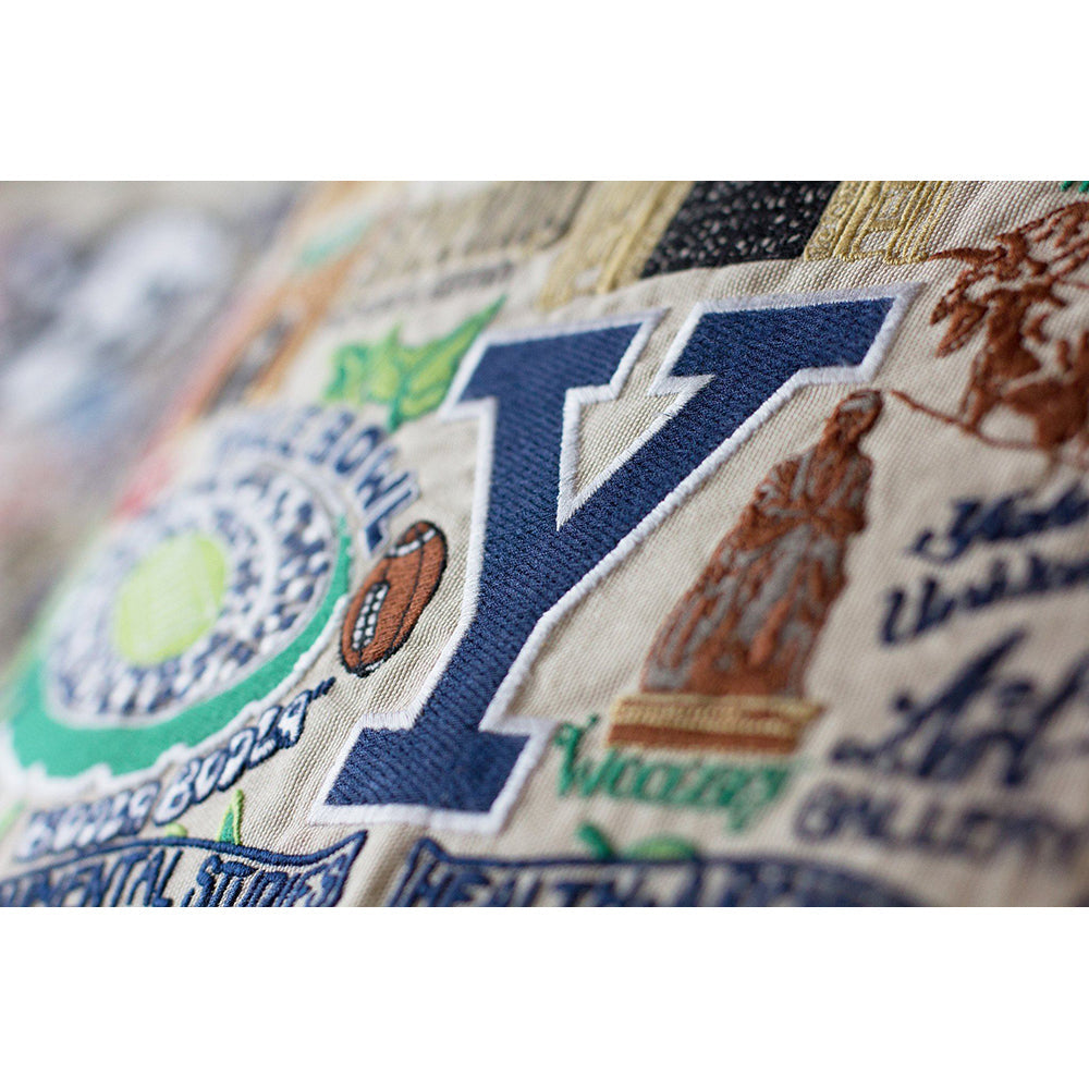YALE Collegiate Hand-Embroidered Pillow