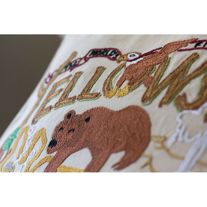 Yellowstone Hand-Embroidered Pillow