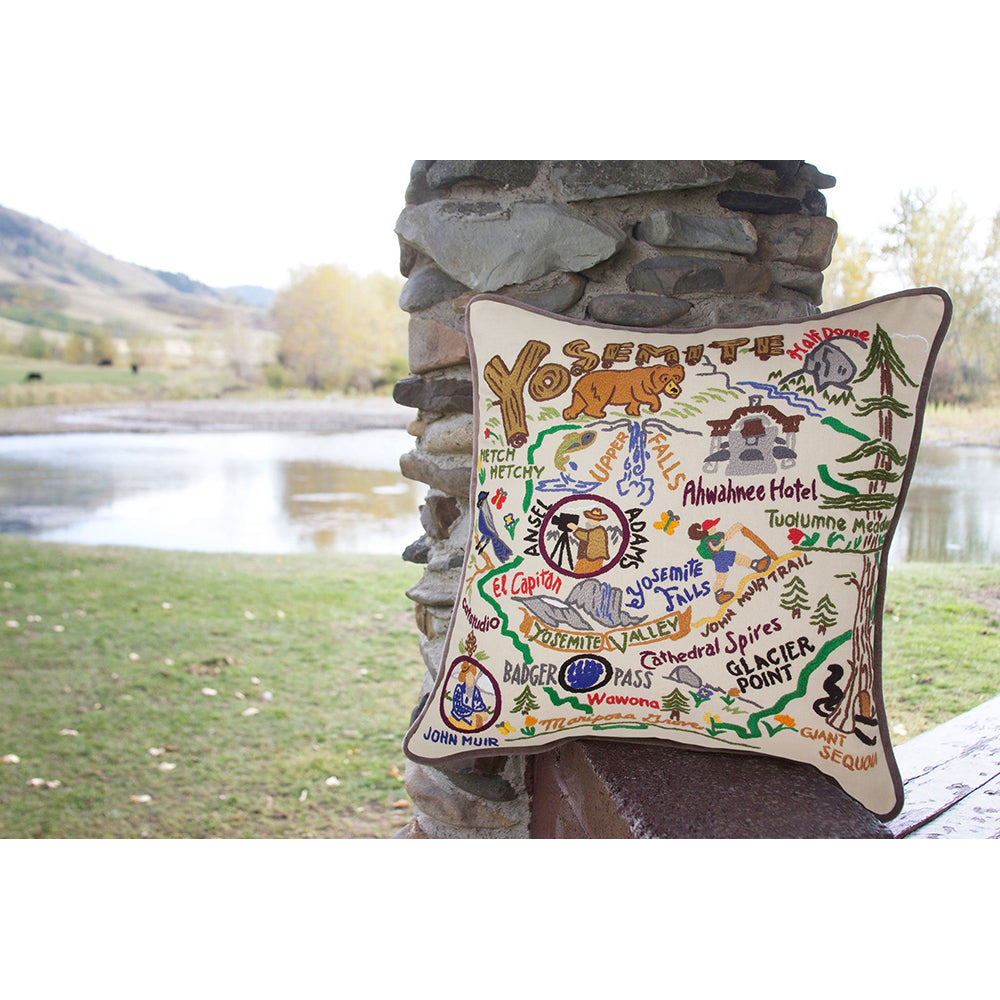 Yosemite Hand-Embroidered Pillow